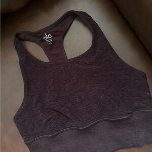 ALO Yoga Racerback Sports Bra in Deep Plum